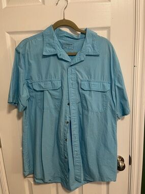 Magellan Outdoors Sky Blue Short Sleeve Button-Down Shirt